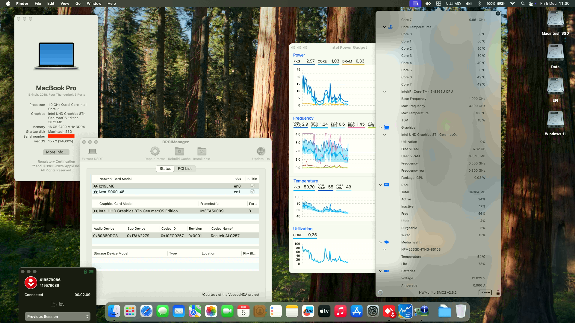 Success Hackintosh macOS Sequoia 15.7.2 Build 24G325 in Lenovo Thinkpad T490S